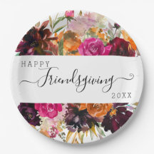 Blommigten Friendsgiving för hösten Boho Watercolo