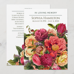 Blommigten Funeral Memorial för Bright Watercolor Program