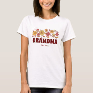 Blommigten Gammal Vintage Groovy Flower Anpassning T Shirt