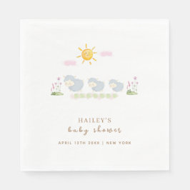 Blommigten Garden Baby Shower för Cute Family Shee Pappersservett