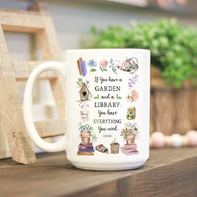 Blommigten Garden för  och Bibliotek Kaffemugg (Lifestyle photo)
