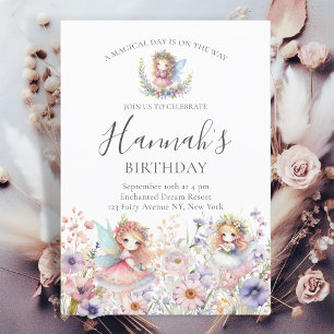 Blommigten Garden Girl Birthday Inbjudningar