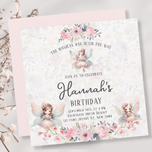Blommigten Garden Girl Birthday Inbjudningar