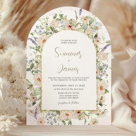 Blommigten Garden Wedding Arch Inbjudningar