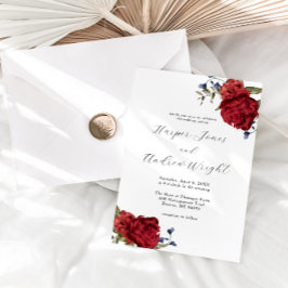 Blommigten Garden WedWedding i Burgundy Inbjudningar