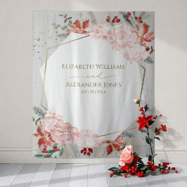 Blommigten Gilded Watercolor för vinterbröllopsbac