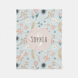 Blommigten Girls Cute Pastel Skriv ut botaniska ba Fleecefilt