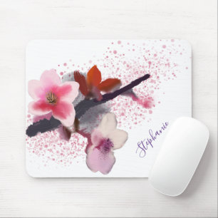 Blommigten Girly Rosa Cherry Blommar Musmatta