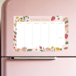 Blommigten Girly Weekly Planner<br><div class="desc">Ett vackert sätt att organisera din intensiva vecka är med vår veckovisa planerare för magnetsuddgummi i lakan. Vår vackra magnettorra glasergummi lakan har våra egna blommigtar av jordgubbsblommor som ritats med egna hand. Dagarna i veckan är ordnade i kolumner så att du kan ordna dina dagar. Illustrationer från Moodthology Papery...</div>