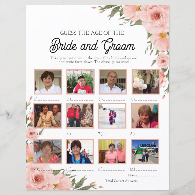 Blommigten Gissa Brides och Grooms ålder (Framsida)