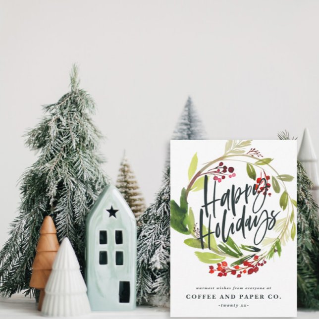 blommigten glad helg vattenfärg julkort (Skapare uppladdad)