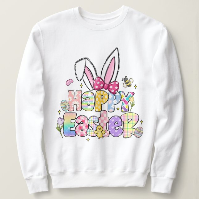 Blommigten Glad påsk Bunny Vår T Shirt (Design framsida)