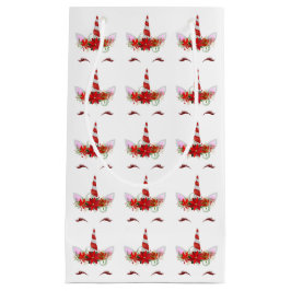 Blommigten Glitter vid Jul Unicorn Ansikte Red