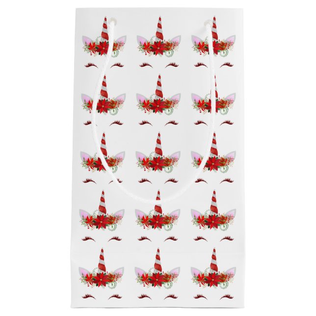 Blommigten Glitter vid Jul Unicorn Ansikte Red (Framsidan)