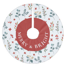 Blommigten God jul och Bright Eucalyptus Berries Julgransmatta Borstad Polyester