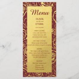Blommigten Gold Foil på Burgundy Meny