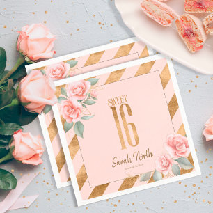 Blommigten Gold Foil Rand  ID757 Pappersservett