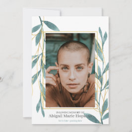 Blommigten Golden Greenery i Loving Memory Funeral Tack Kort