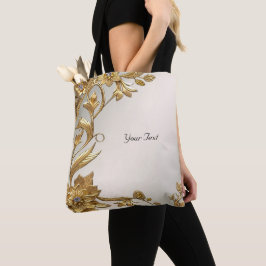 Blommigten Golden Vågigt Löv Tote Bag Tygkasse