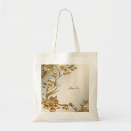Blommigten Golden Vågigt Löv  Tote Bag Tygkasse