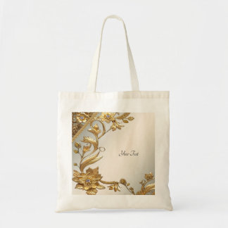 Blommigten Golden Vågigt Löv Tote Bag Tygkasse