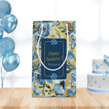 Blommigten Grattis på födelsedagen Elegant Blue Ro