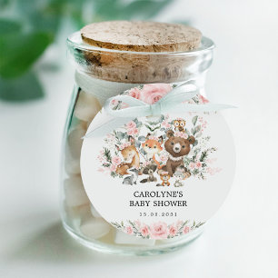 Blommigten Greenery Baby Shower för Girl Woodland Gåvor Etiketter