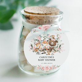 Blommigten Greenery Baby Shower för Girl Woodland  Gåvor Etiketter