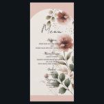Blommigten Greenery Bröllop i Desert Ro Rosa & Grö Meny<br><div class="desc">Matchande objekt i den här designen är tillgängliga.</div>