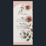 Blommigten Greenery Bröllop i Desert Ro Rosa & Grö Meny<br><div class="desc">Matchande objekt i den här designen är tillgängliga.</div>