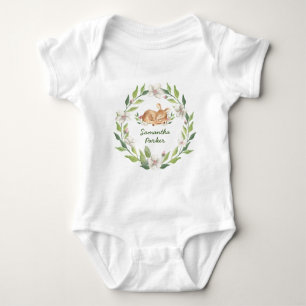 Blommigten Greenery för Hjort av Cute Woodland T Shirt