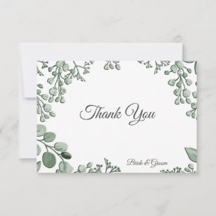 Blommigten Grey Löv - stort tackkort Tack Kort