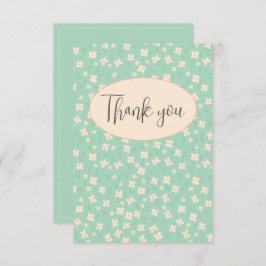 Blommigten grönt - ett kort - tack