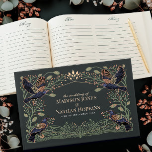 Blommigten Grönt Lövs Bröllop Gästböcker