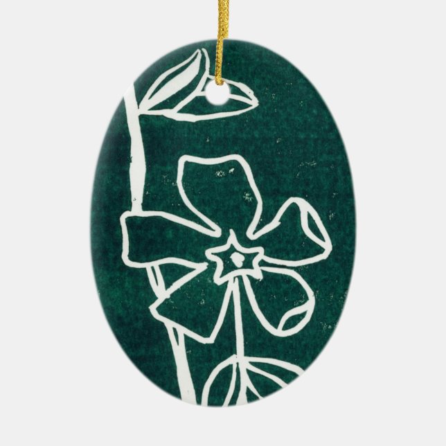 blommigten "Grönt Vinca" Ornament (Framsidan)