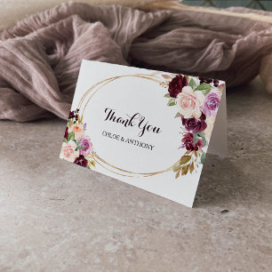 Blommigten Guld Geometric Burgundy - tack för ditt