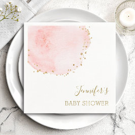 Blommigten Guld Glitter DPS Baby Shower Pappersservett