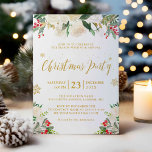 Blommigten Guld Glitter Winter Berries Julen Party Inbjudningar<br><div class="desc">Blommigten i Glitter Berries Berries Julfest inbjuden till  i guld. Om du vill göra ytterligare anpassningar klickar du på länken "anpassa ytterligare" och användor verktyg som är utformat för att ändra mallen.</div>