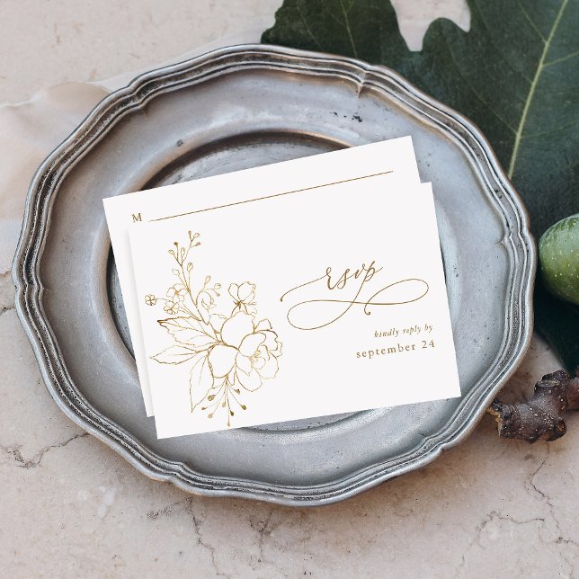 Blommigten guld Linade på White & Guld w Meal OSA  (Skapare uppladdad)