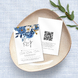 Blommigten Guld QR Kod Bröllop OSA Kort