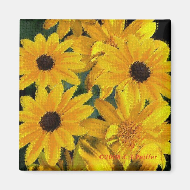 blommigten Gult Magnet (Framsidan)
