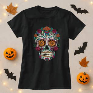 Blommigten Halloween Calavera T Shirt
