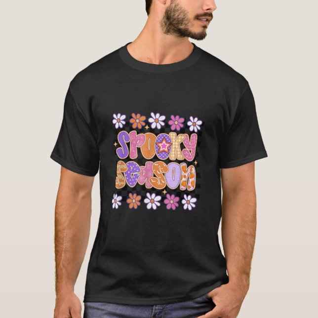 Blommigten Halloween Fl. T Shirt (Framsida)