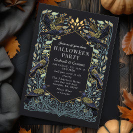 Blommigten Halloween Inbjudningar