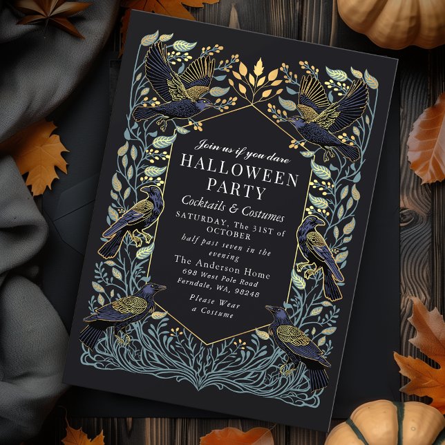 Blommigten Halloween Inbjudningar (Skapare uppladdad)