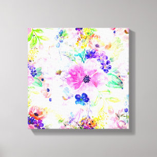 Blommigten Hand Paint Design för söt vattenfärg Canvastryck