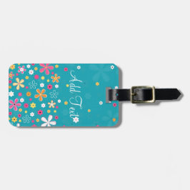 Blommigten hand plockade i Cute adsible trendig Bagagebricka