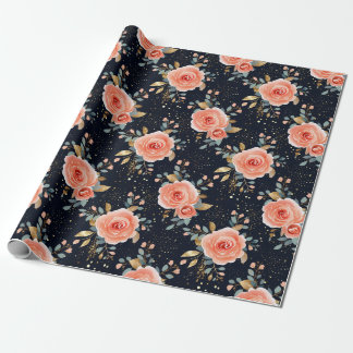 Blommigten hand plockade Rosa ros, flottan och Gul Presentpapper