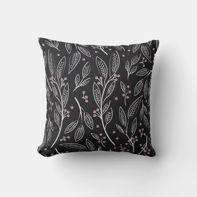 Blommigten hand plockade: Sömlös design Kudde (Framsida)