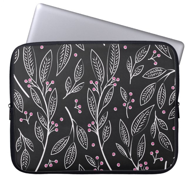 Blommigten hand plockade: Sömlös design Laptop Fodral (Framsidan)